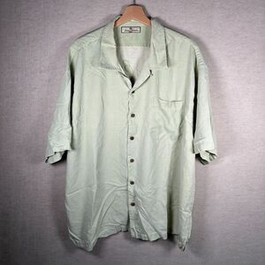 Tommy Bahama Cigar Club Martini Short Sleeve Button Up Shirt Mens Large Green